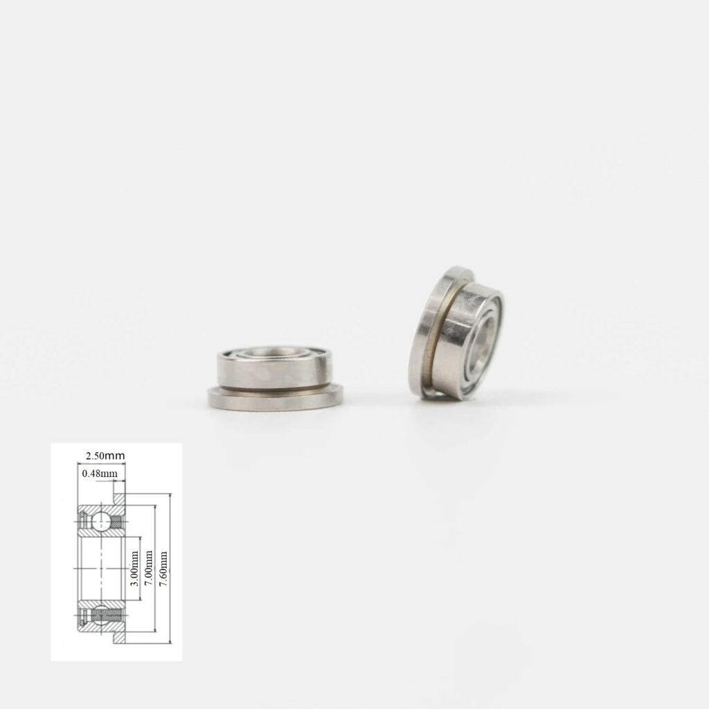 0.125x0.25x0.109 SFFR144TLGZWN Double Flanged Torlon Cage Dental Bearing 6